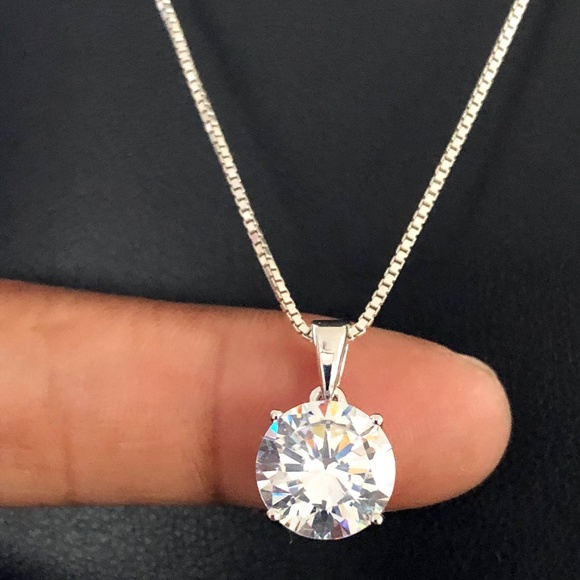 Sterling Silver Cz Necklace - Picture 2 of 8